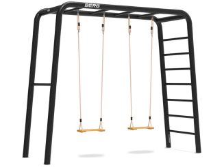 BERG PlayBase Medium TL Black mit 2 Holzschaukelsitzen 