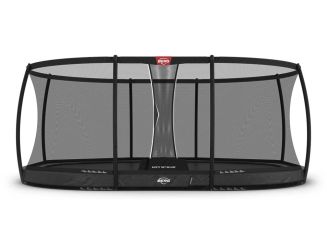 BERG Trampolin Grand Champion InGround 520 Grey mit AirFlow Pro inkl. Sicherheitsnetz Deluxe 