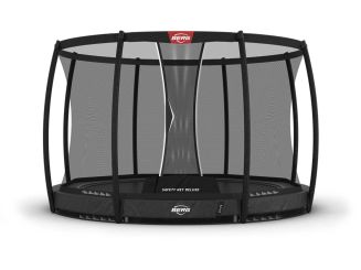 BERG Trampolin Elite InGround 330 Grey mit AirFlow Pro inkl. Sicherheitsnetz Deluxe 