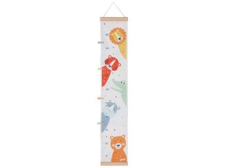 goki Messlatte Tierfreunde,  20x108 cm, Holz und Textil 