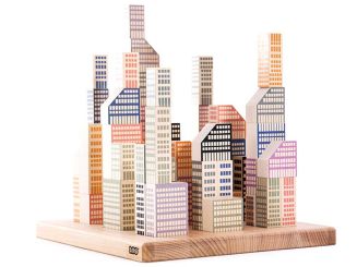 BAJO Manhattan Blocks, Holz-Bauklötze, Wolkenkratzer, 54-tlg. 