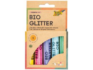 Folia - BIO Glitter Mix RAINBOW "M" 5 Tuben à 7g, 5-farbig sortiert 