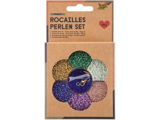 Folia - Rocailles-Perlen-Set MERMAID, 90g Perlen, 3x1m Nylonfaden, 3 Verschlüsse 