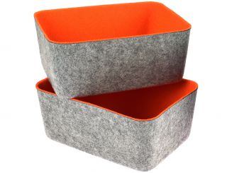 Spielheld Filz-Material-Schalen, orange, 2er-Set 